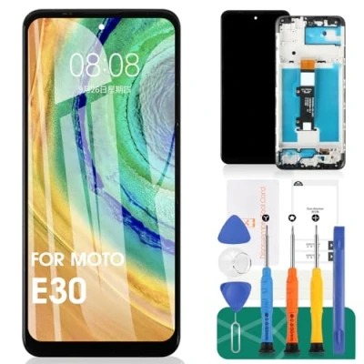 Abbildung von Ersatz LCD Display für Motorola Moto E30 / E40, Touchscreen Digitizer XT2158, mit Rahmen, E40