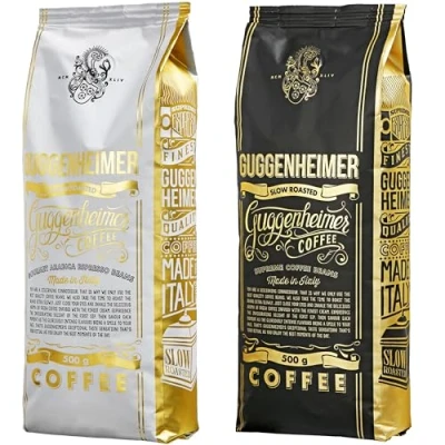 Abbildung von GUGGENHEIMER COFFEE Kaffeebohnen Probierpaket 1 kg Supreme 500g &amp; Gourmet Arabica wenig Säure Feinste Crema Bester Espresso für Vollautomaten Kaffee Probierset