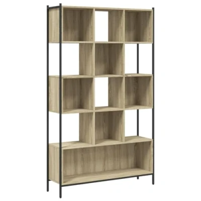 Abbildung von vidaXL Bücherregal, Regal mit viel Stauraum, Bücherschrank Standregal für Wohnzimmer Büro Schlafzimmer, Lagerregal Aktenregal, Sonoma Eiche Holzwerkstoff