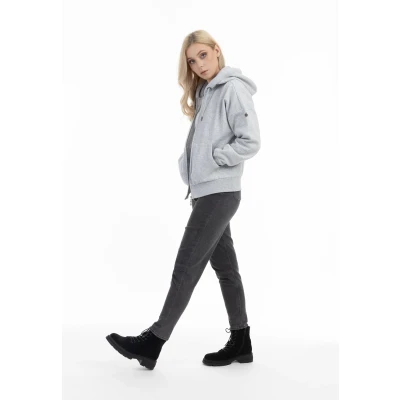 Abbildung von DREIMASTER Vintage Damen Übergröße Kapuzenjacke L / Hellgrau Melange 60% Baumwolle 40% Polyester