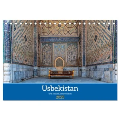 Abbildung von Usbekistan und seine Kulturschätze (Tischkalender 2025 DIN A5 quer), CALVENDO Monatskalender