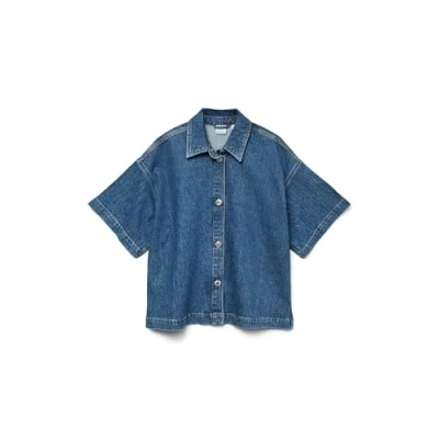 Abbildung von Vero Moda Vmtessa Hemdbluse, Damen, Größe: Large, Medium blue denim