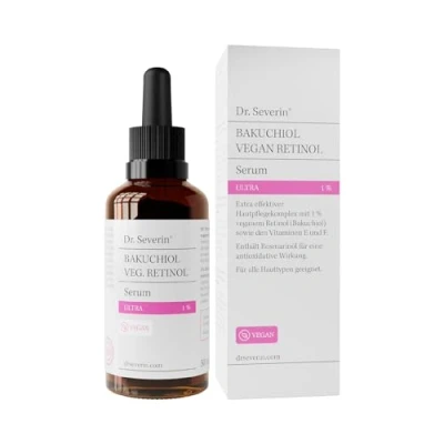 Abbildung von Dr. Severin 1% Bakuchiol Vegan Retinol Serum Ultra 50 ml I Gesichtsserum mit pflanzlichem Retinol, Vitamin E, F, Marula Öl, Avocado Öl Anti Aging minimiert feine Linien und Poren