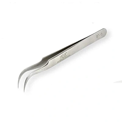 Abbildung von Vetus Pinzette mit gerader oder gebogener Spitze, für Augenbrauen Extensions, Edelstahl.