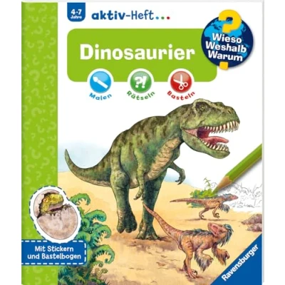 Abbildung von Wieso? Weshalb? Warum? aktiv Heft: Dinosaurier: Malen, Rätseln, Basteln. Mit Stickern und Bastelbogen