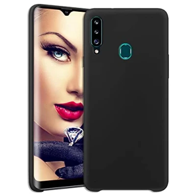 Abbildung von mtb more energy® Silikon Hülle kompatibel mit Samsung Galaxy A20s (SM A207, 6.5&#039;&#039;) schwarz Ultra Silk Touch Liquid Silicone Case Handyhülle Cover Tasche