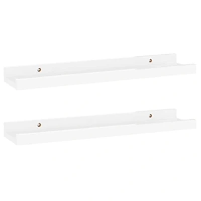 Abbildung von vidaXL 2X Wandregal Bücherregal Wandboard Schweberegal Hängeregal Dekoregal Freischwebend Regal Büroregal Wandablage Hochglanz Weiß 40x9x3cm