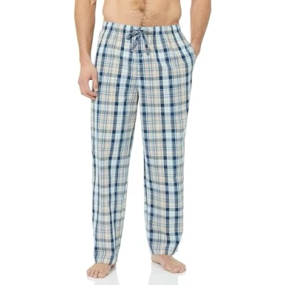 Abbildung von Amazon Essentials Herren Gewebte Pyjamahose, Gerade Geschnitten, Blau Hellorange Madras Plaid, XL