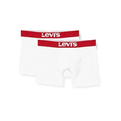 Abbildung von Levi&#039;s Solid Basic Boxer 2 PACK Panties, Herren, Größe: XXL, White/white