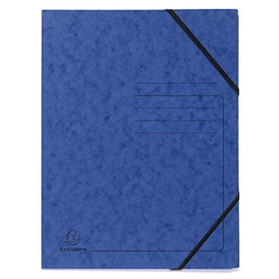 Abbildung von Exacompta Art. Nr. 555471E Karton mit 25 Gummizugmappen ohne bedruckte Klappe Glanzkarton 355 g/m² Maße 24 x 32 cm für Dokumente im A4 Format Farbe grau