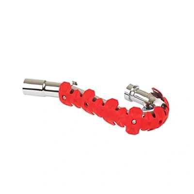 Abbildung von POLISPORT 8483700004 ARMADILLO HEAD 22 cm universeller Auspuffschutz für 4 Takt Motorräder kombiniert Edelstahl und leichtes Elastomer, das gegen hohe Temperaturen beständig ist in Farbe rot