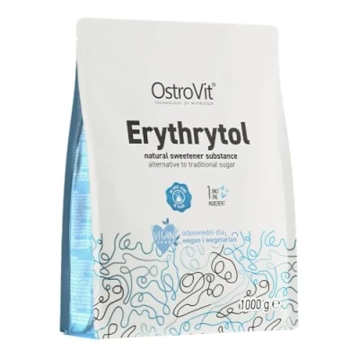 Abbildung von Erythrit kalorienfrei 0 kalorien 1000 g Kristallzucker Zuckerersatz Süßstoff Erythritol 1 kg 1:1 wie Zucker zum Backen &amp; Süßen Glykämischer Index OstroVit