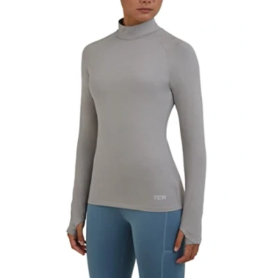 Abbildung von TCA Damen SuperThermal Performance und Kompressions Laufoberteil, Training Baselayer mit Stehkragen Hellgrau, L