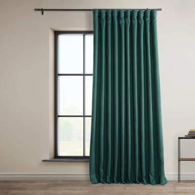 Abbildung von HPD Half Price Drapes Verdunkelungsvorhänge aus Leinenimitat, 244 cm lang, extra breit, luxuriöse Leinenvorhänge für Schlafzimmer und Wohnzimmer (1 Paneel), 254 x cm, Schieferblaugrün