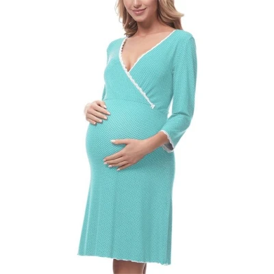 Abbildung von Be Mammy Umstandsnachthemd Damen Umstands Nachthemd mit Stillfunktion BE20 196 (1 tlg)