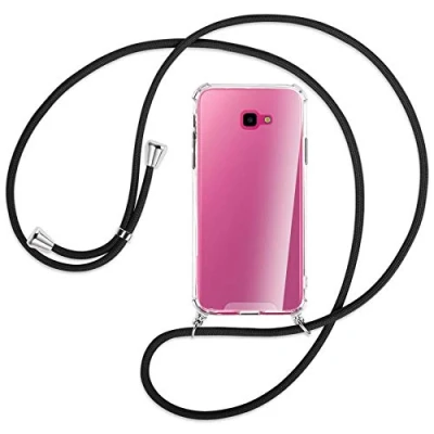 Abbildung von mtb more energy Handykette kompatibel mit Samsung Galaxy J4 Plus, J4+ 2018 (SM J415, 6.0&#039;&#039;) schwarz Smartphone Hülle zum Umhängen Anti Shock Full TPU Case