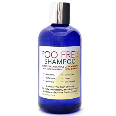 Abbildung von 99% Natürliches KLÄRUNG SHAMPOO APFELESSIG, ALOE VERA, PAMPELMUSE, LITSEA &amp; ZITRONE 250 ml von POO FREE. Ohne Sulfat, Parabene. Konzentriert, Leicht zu Spülen. pH 5.5 fur Empfindliche Haut.