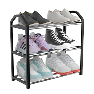 Abbildung von Allinside 3 stufiger Schuhregal Organizer, Schnelle Montage, Kein Werkzeug Erforderlich, Schuhaufbewahrung für Eingangsbereich, Wohnzimmer, Flur