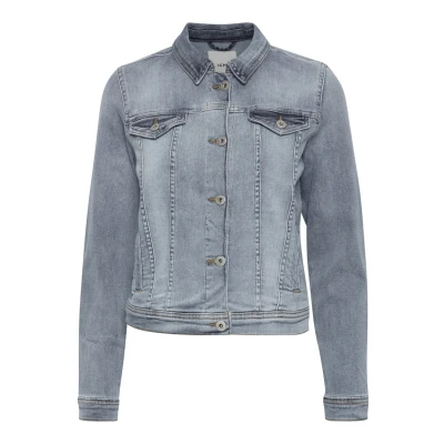 Abbildung von ICHI Ihstamp Jeansjacke, Damen, Größe: 36, Washed light blue