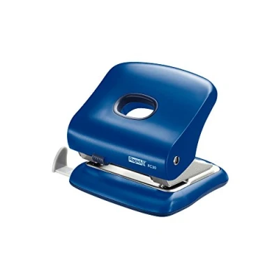 Abbildung von Rapid 23639402 Locher (30 Blatt, Anschlagschiene mit Formatvorgaben, Metall, FC30) blau