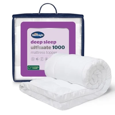 Abbildung von Silentnight Ultimate Deep Sleep Topper Extra dicker tiefer Matratzentopper Luxus Baumwolle Weich Maschinenwaschbar Unterstützung Bettauflagen Bezüge Pad