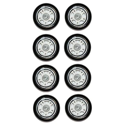 Abbildung von XTR 84mm / 82a Inline 8 Rollen Set montiert ABEC 7. 6mm Spacer für k2 Skates