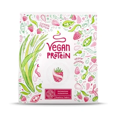 Abbildung von Veganes Proteinpulver Himbeer Joghurt 600g Eiweißpulver Premiumqualität Protein Made in Germany Alpha Foods
