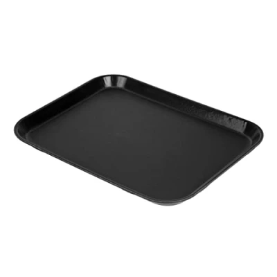 Abbildung von Cambro DS516 Epictread Rechteckiges Rutschfestes Fiberglastablett, Schwarz, 35cm x 27cm