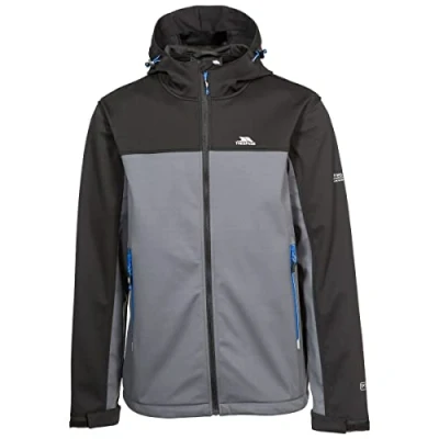 Abbildung von Trespass Herren Softshelljacke Mit Kapuze Palin, Black, L, MAJKSSN10001_BLKL