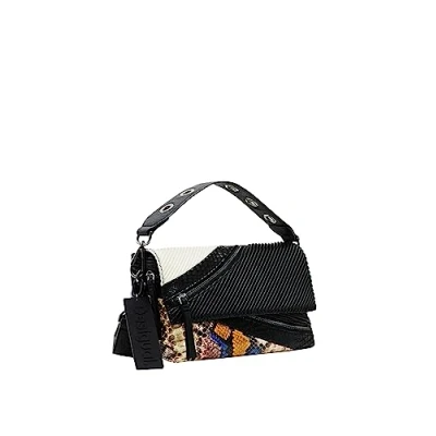 Abbildung von Desigual Midsize Patchwork Umhängetasche, Damen, Größe: One Size, Black