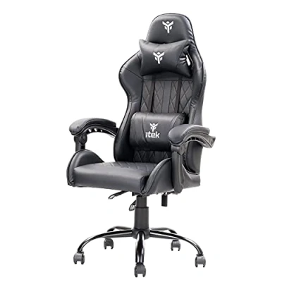 Abbildung von iTek Gaming Chair Rhombus PF10, Polyvinylchlorid, Schwarz, Normale