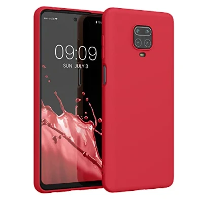 Abbildung von kwmobile Hülle kompatibel mit Xiaomi Redmi Note 9S / 9 Pro Max gummierte TPU Silikon Handyhülle Schutzhülle für kabelloses Laden Case in Sweet Cherry