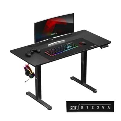 Abbildung von Huzaro Hero 8.2 Tisch Elektrisch Computertisch Bürotisch Schreibtisch Stehtisch 120 x 60 cm Höhenverstellbarer Stufenlos verstellbar 3 Memory Steuerung Memoboard Metallkonstruktion Schwarz