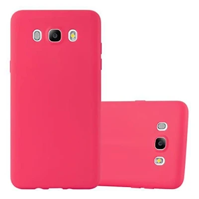 Abbildung von Cadorabo Hülle für Samsung Galaxy J5 2016 in Candy ROT Handyhülle aus flexiblem TPU Silikon Silikonhülle Schutzhülle Ultra Slim Soft Back Cover Case Bumper