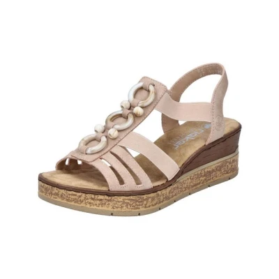 Abbildung von Rieker Keilsandalette, Damen, Größe: 38, Rosa Schuhe