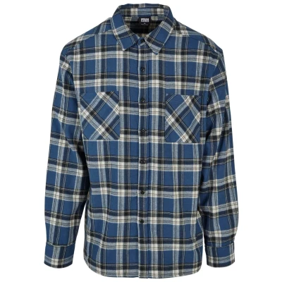 Abbildung von Urban Classics Herren Hemd, Herren, Größe: Medium, Darkblue whitesand