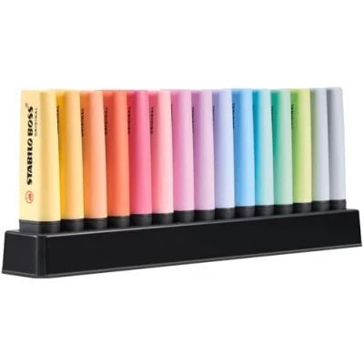 Abbildung von STABILO Marker BOSS Textmarker 2+5 mm pastell 15er Tischset