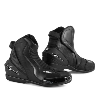 Abbildung von SHIMA SX 6 Men, Motorradsteifel Herren Verstärkte Leder Motorradschuhe mit Seitlichem Reißverschluss, Knöchelstütze, Anti Rutsch Sohle, Schaltgriff (Schwarz, 43)