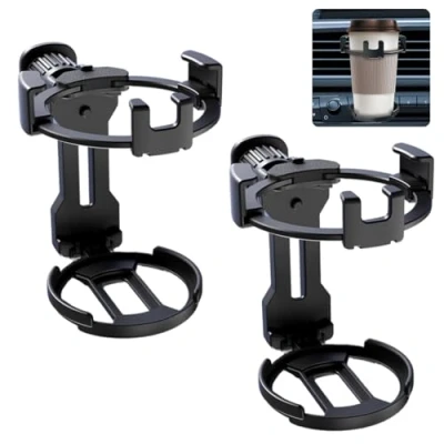 Abbildung von 2PCS Getränkehalter Auto, Faltbar Tassenhalter Auto für Lüftung, Cup Holder for Car, Kaffeebecher Halterung Mittelkonsole, Dosenhalter Universal, Becherhalter