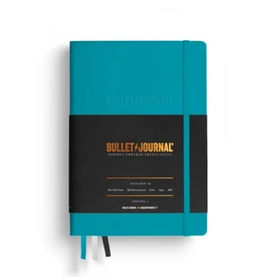 Abbildung von LEUCHTTURM1917 363572 Bullet Journal Edition 2, Notizbuch Medium (A5), Hardcover, 206 nummerierte Seiten, 120 g/m² Papier, gepunktet, türkis 2025