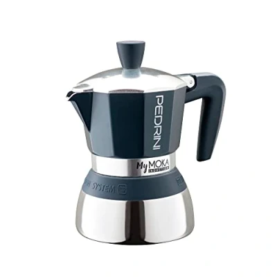 Abbildung von Pedrini MyMoka induction, Mokka Kanne, Braun, Edelstahl, Aluminium, Silikon, 3 Tassen, 1 Stück(e)