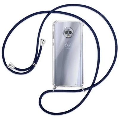 Abbildung von mtb more energy Handykette kompatibel mit Motorola Moto G6 Plus, G6+ (5.9&#039;&#039;) dunkelblau Smartphone Hülle zum Umhängen Anti Shock Full TPU Case