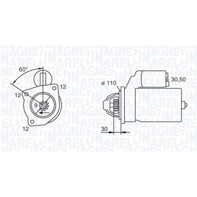 Abbildung von MAGNETI MARELLI 063217126010 Anlasser 12V 2,5kW 9
