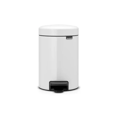 Abbildung von NewIcon Treteimer 3 Liter mit Kunststoff Inneneimer Weiß Brabantia
