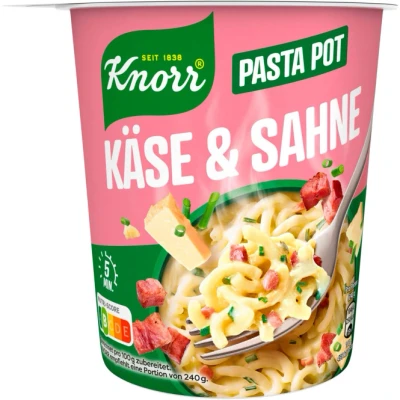 Abbildung von Knorr Pasta Snack Pot Käse &amp; Sahne leckere kleine Mahlzeit fertig in nur 5 Minuten 63 g