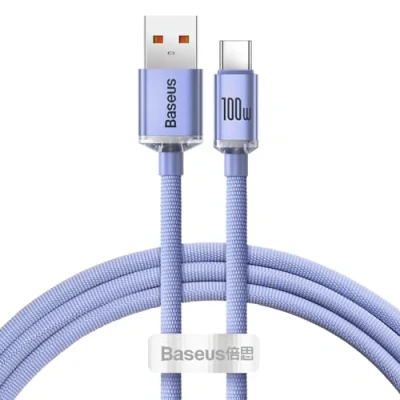Abbildung von Baseus Crystal Shine 100W Type C Kabel 1.2m. Violett