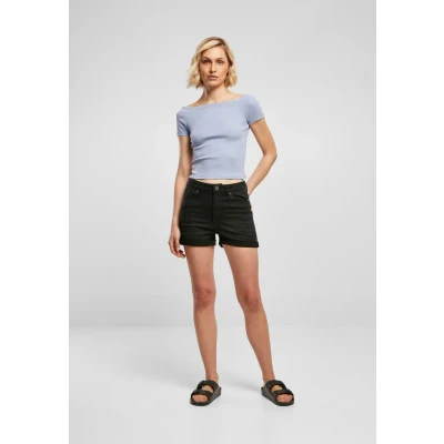 Abbildung von Urban Classics OFF Shoulder Tshirt basic, Damen, Größe: 3XL, Violablue