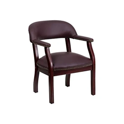 Abbildung von Flash Furniture Leder Gästestuhl, Burgunderrot