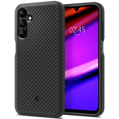 Abbildung von Samsung Galaxy A15 (4G) Hülle Silikon Spigen Soft Case/Backcover Handyhülle Schwarz Shockproof/Stoßfest