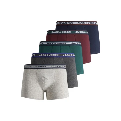 Abbildung von Jack &amp; Jones 5 PACK Panties dark grey melange detaillgm sea moss port royale navy blazer, Herren, Größe: XXL